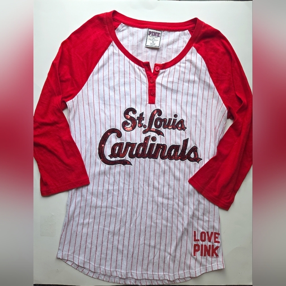 Victoria’s Secret PINK St Louis Cardinals Baseball Tee Medium - Picture 1 of 13
